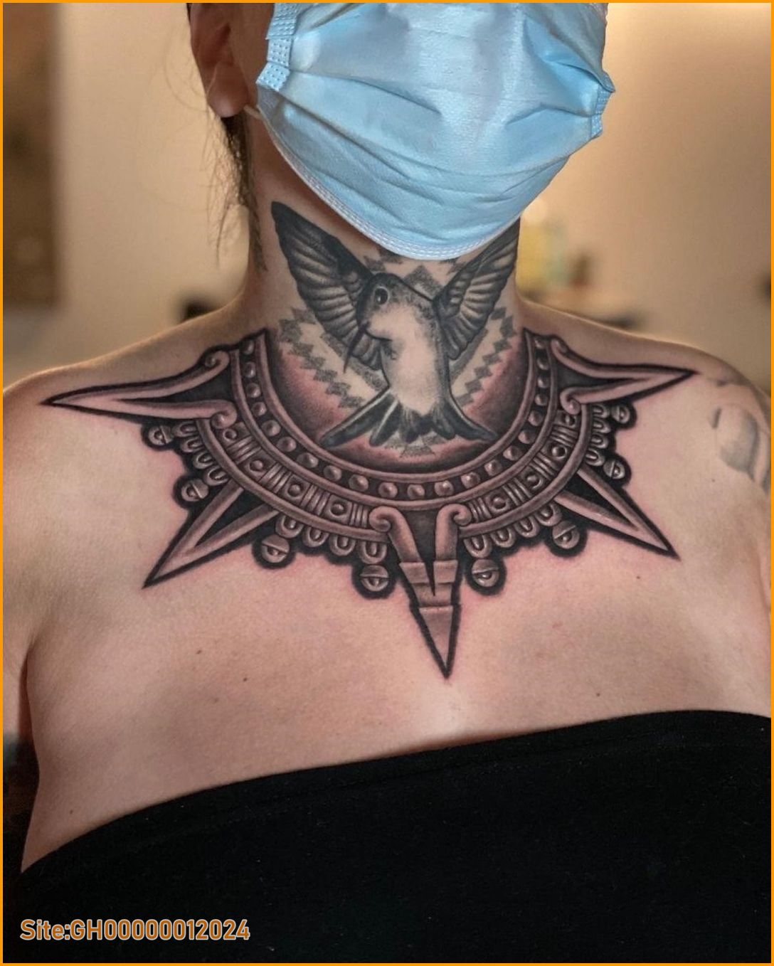 aztec neck tattoo-1