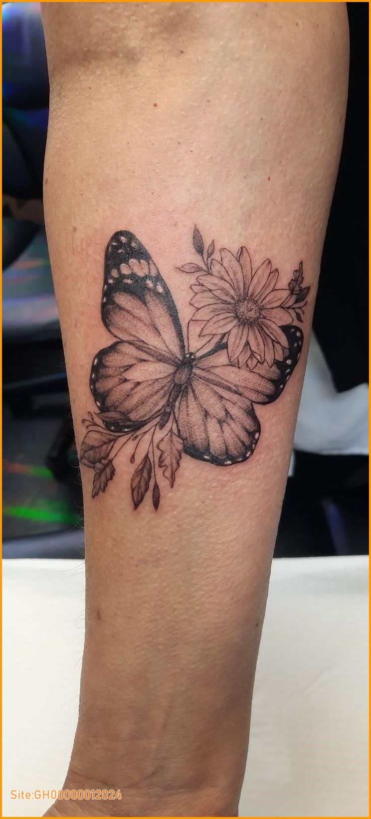 butterfly and daisy tattoos-1