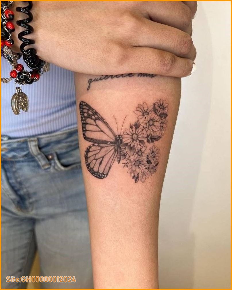 butterfly and daisy tattoos-5