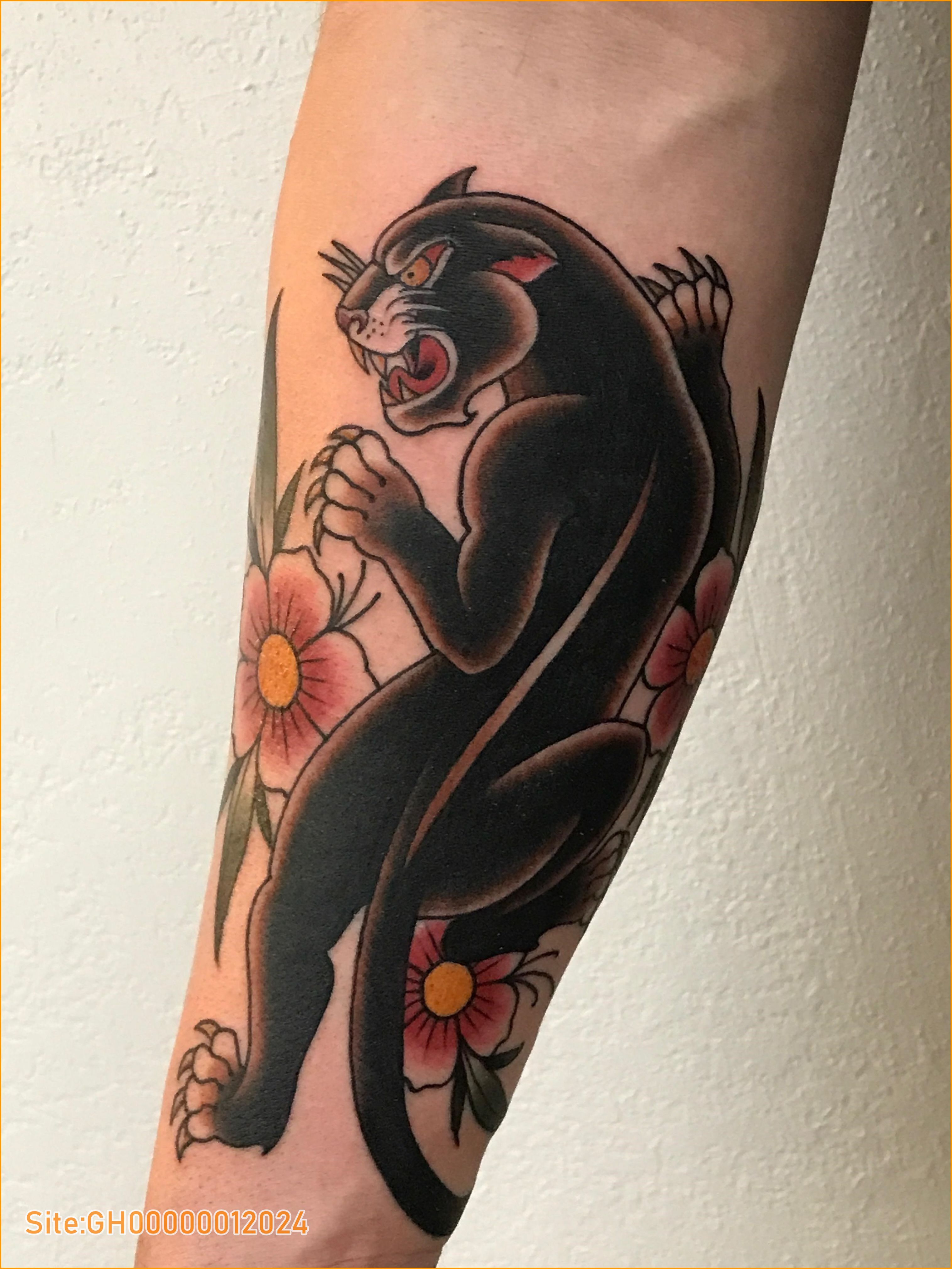 classic panther tattoo-3