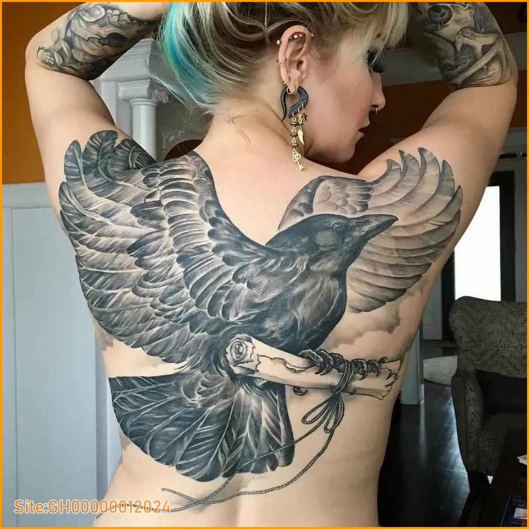 crow back tattoo-3