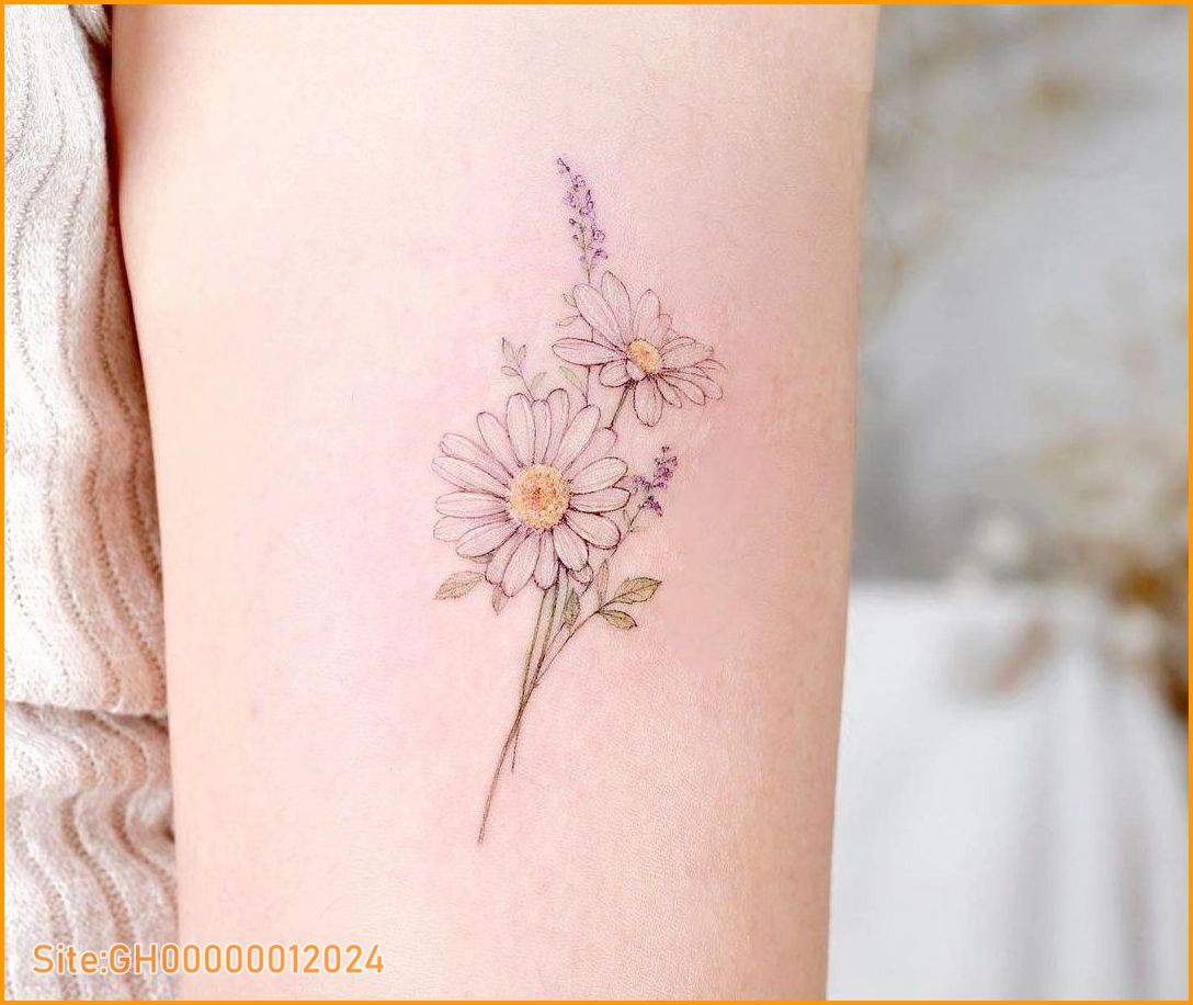 daisy and sweet pea tattoo-3