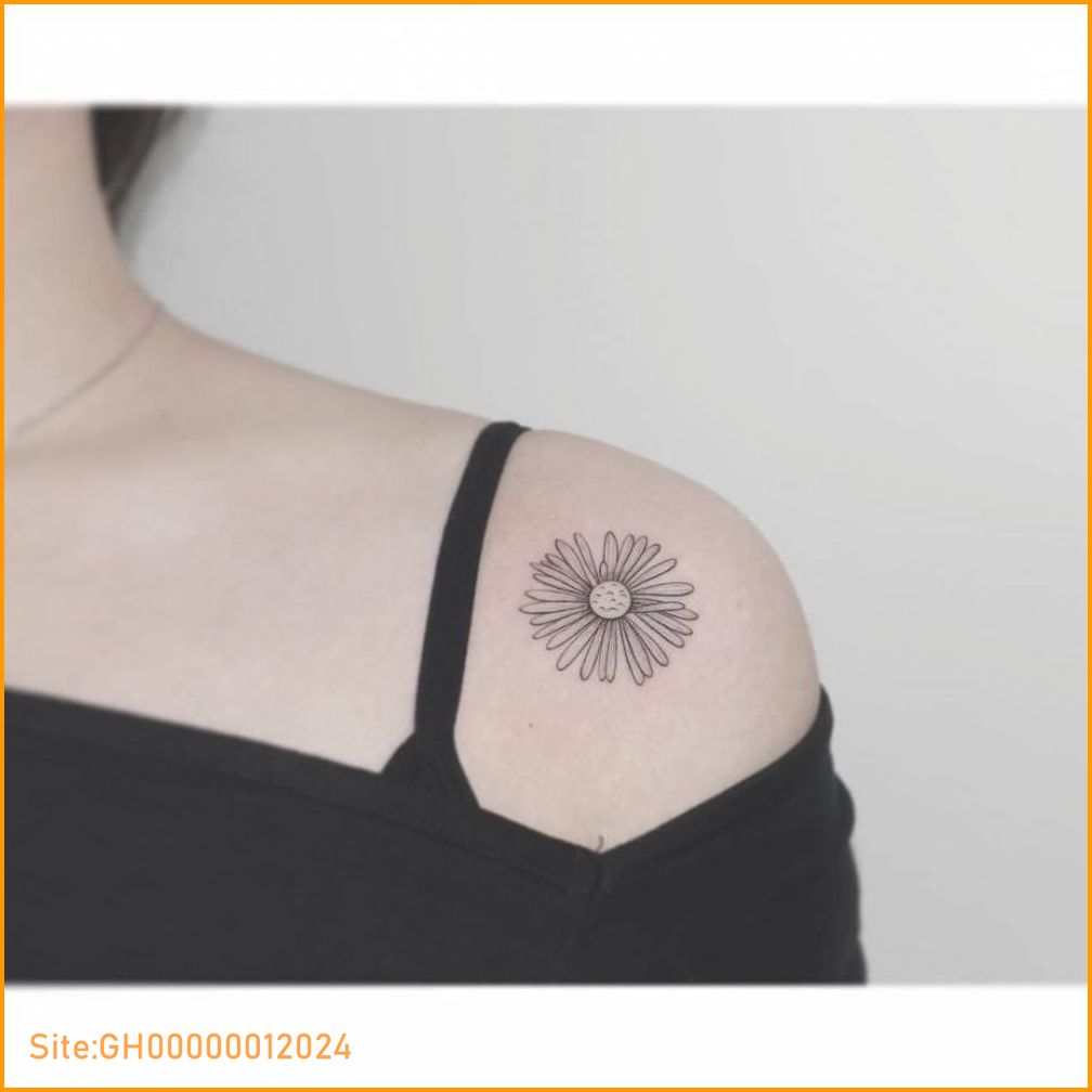 daisy shoulder tattoo-4