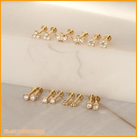 flat back earrings gold-4