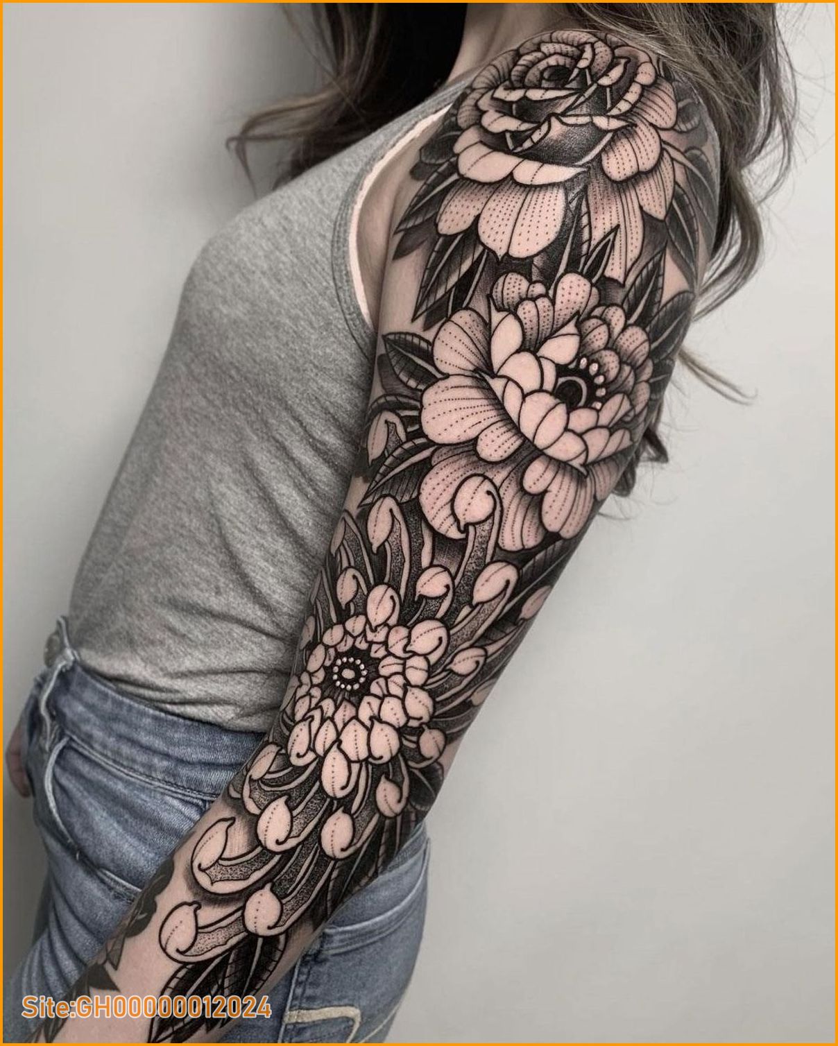 flower sleeve tattoo-2