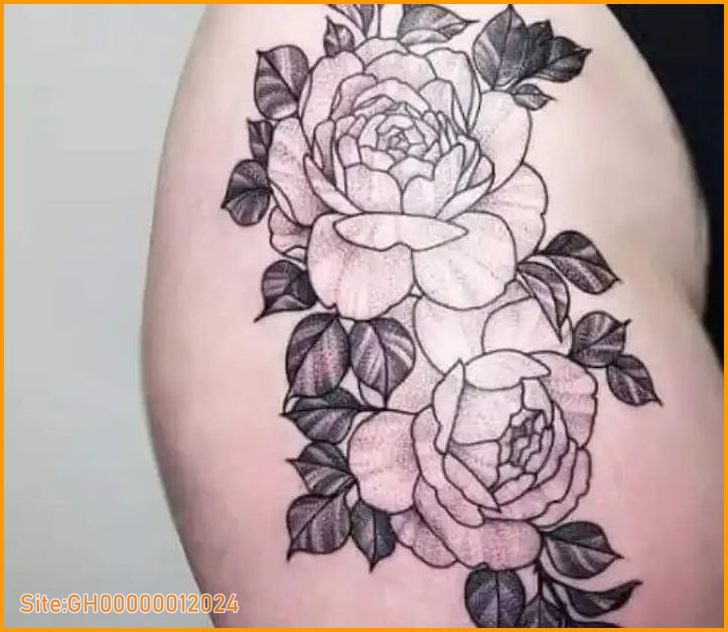 flower tattoos on the thigh-1