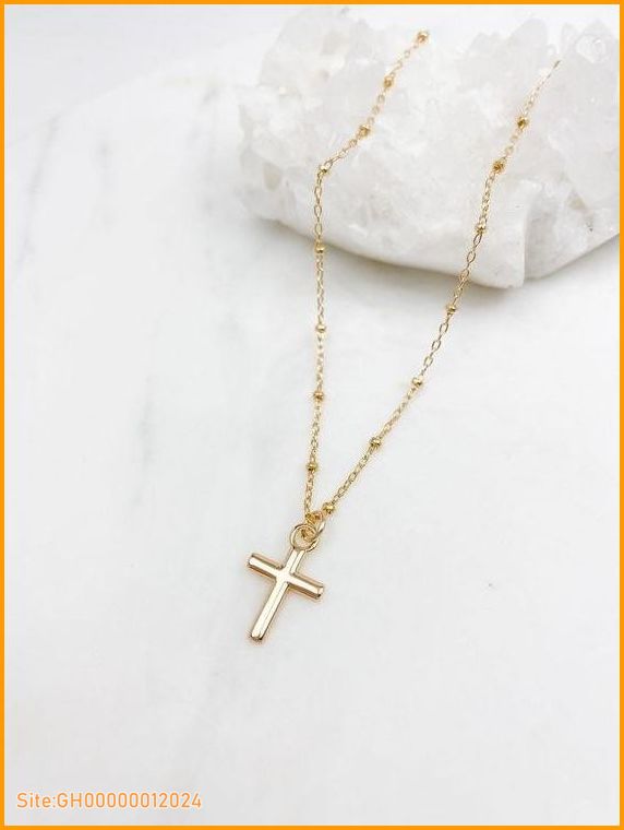 gold cross necklace for women-5