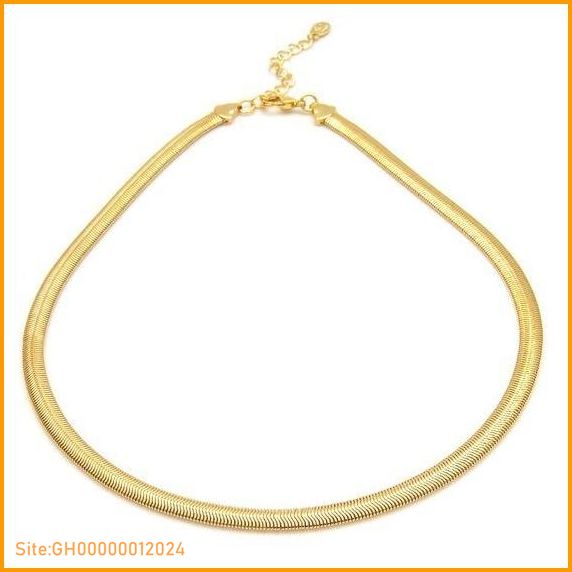 gold herringbone necklace-3