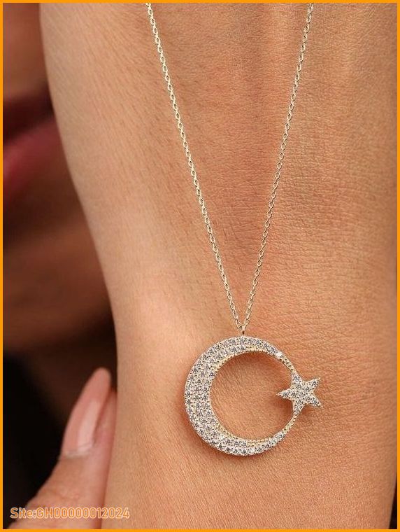 gold moon necklace-1