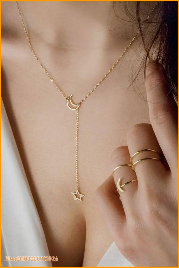 gold moon necklace-2