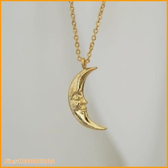 gold moon necklace-3