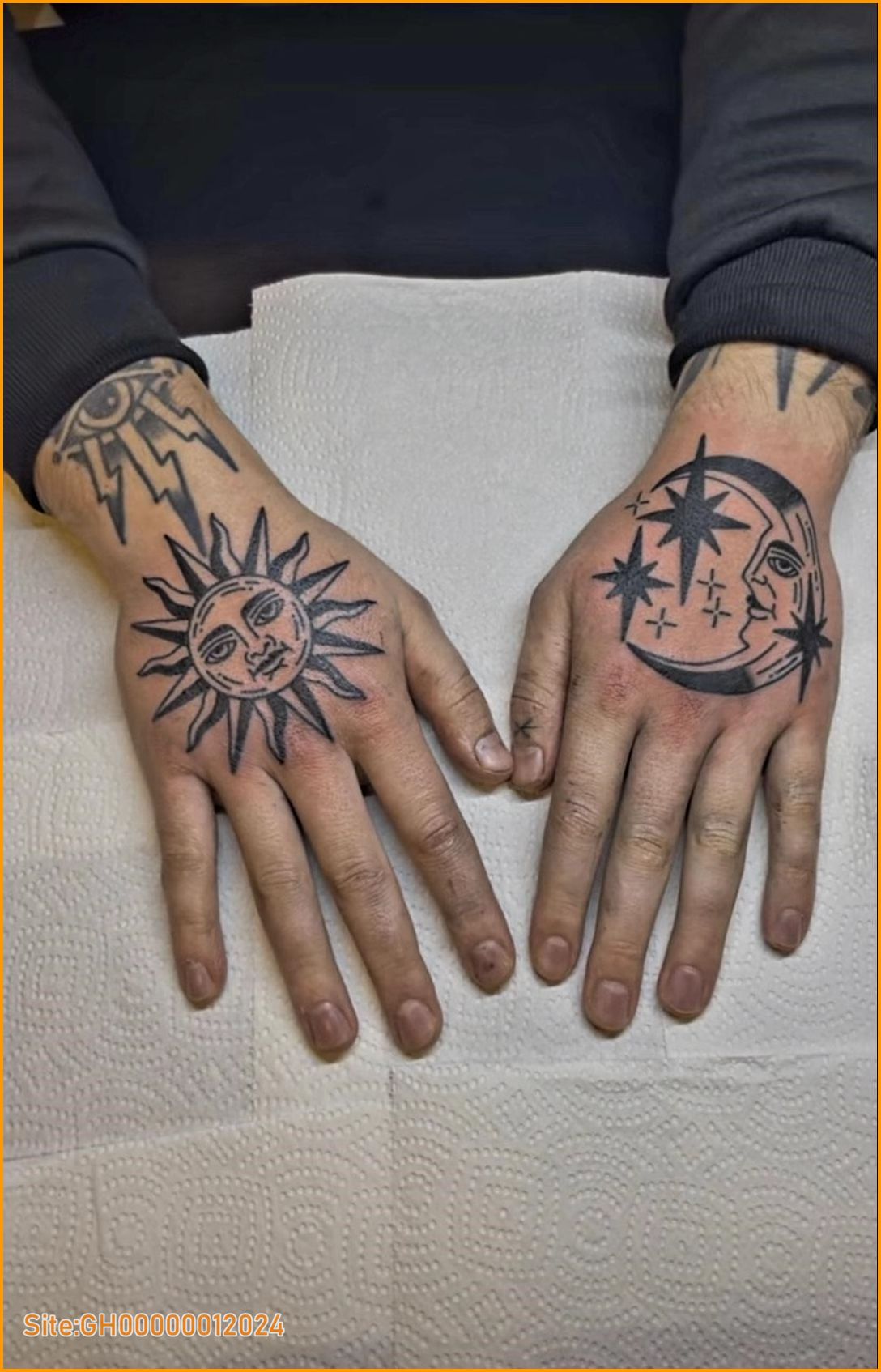 hand sun tattoo-5