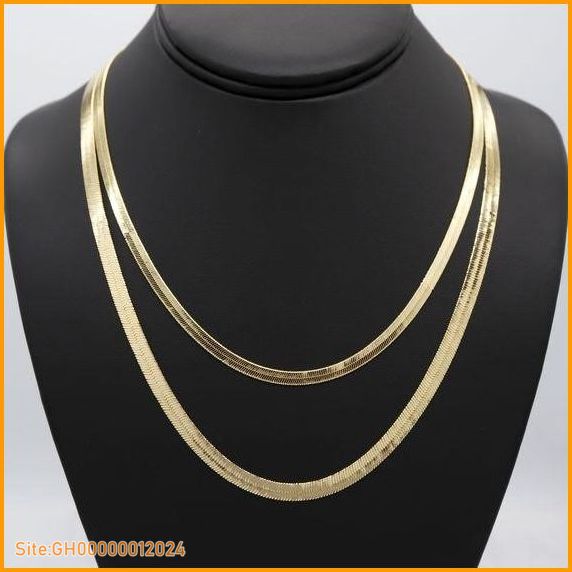 herringbone necklace gold-2