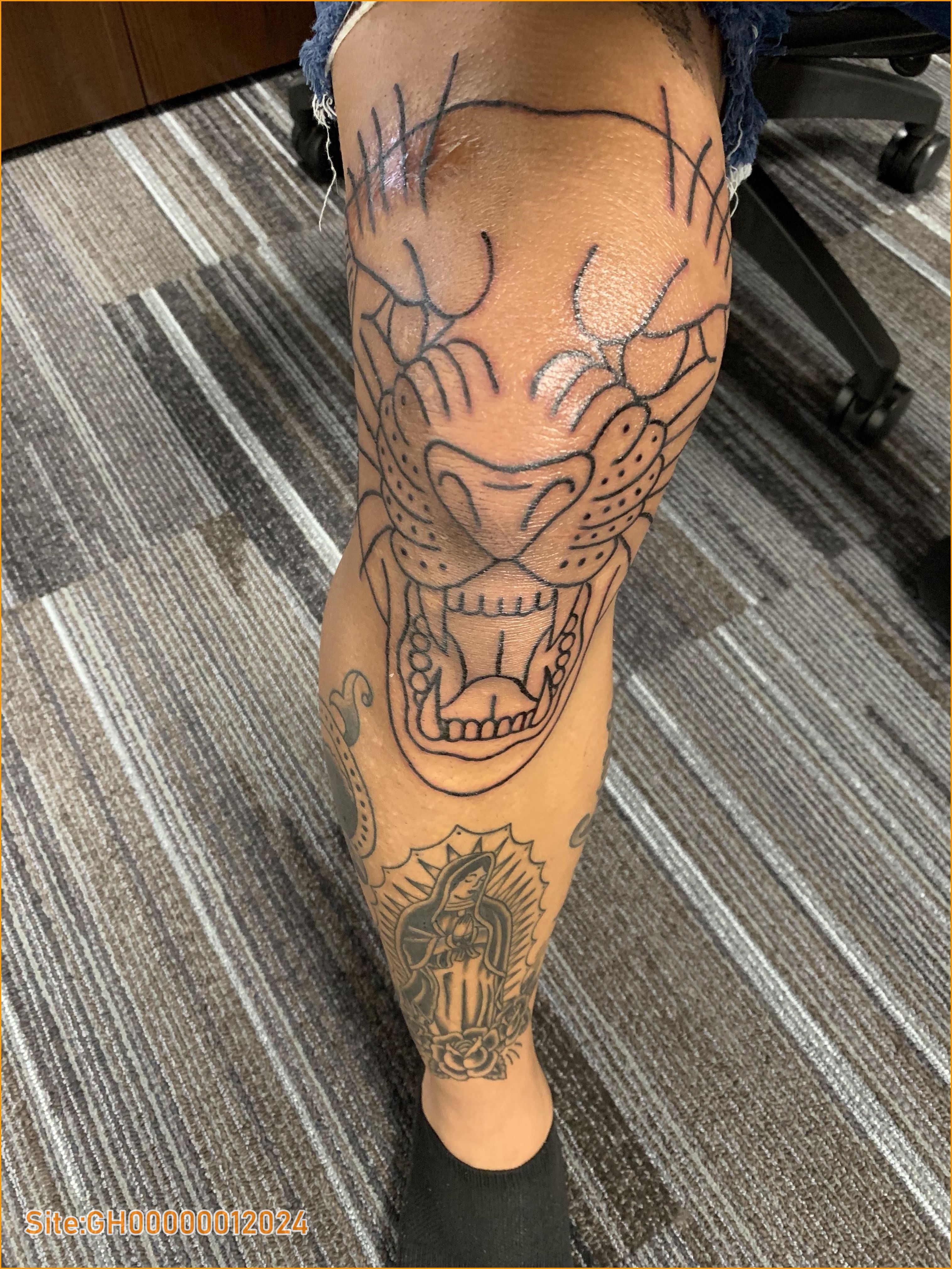 panther knee tattoo-3