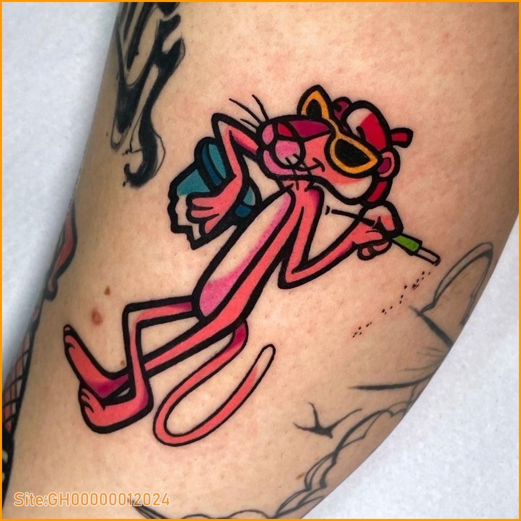 pink panther tattoo-2