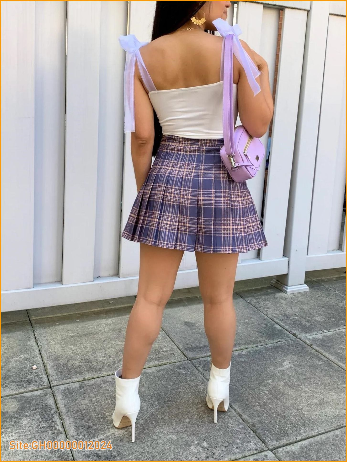 purple plaid skirt-3