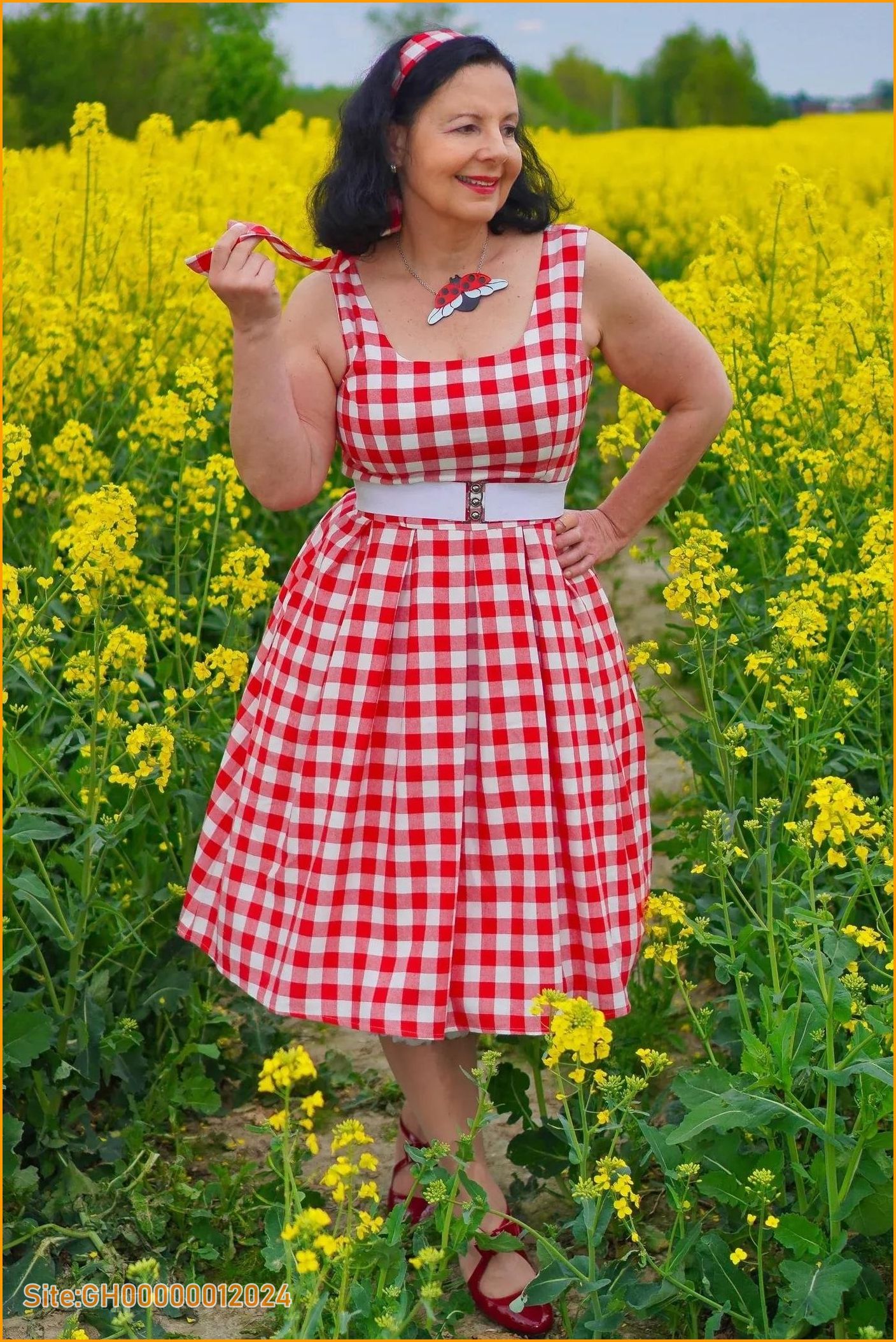 red gingham dress-2