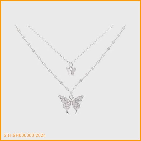 silver butterfly necklace-5