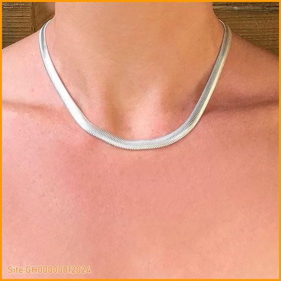 sterling silver herringbone necklace-4