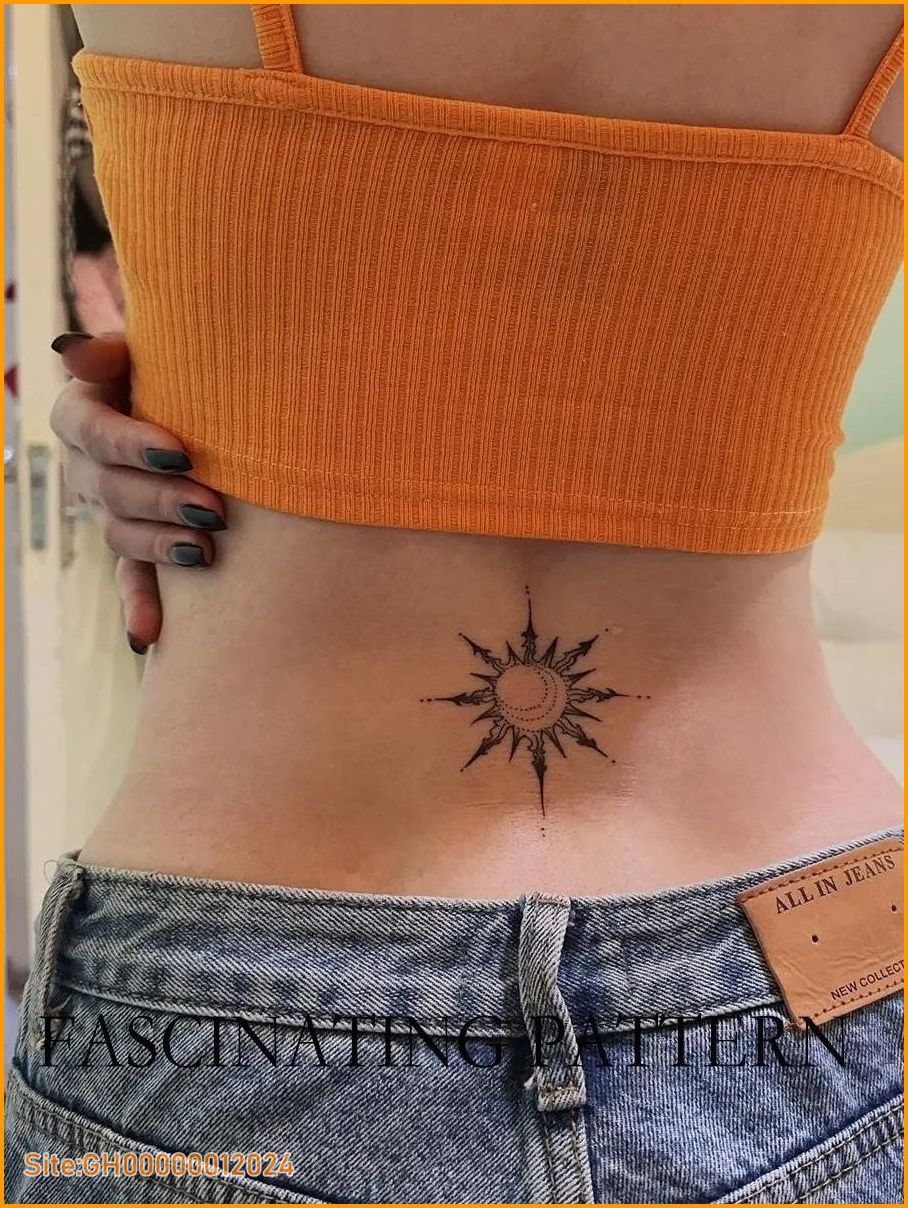 sun tattoo on back-3