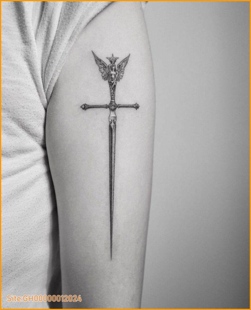 sword cross tattoo-5