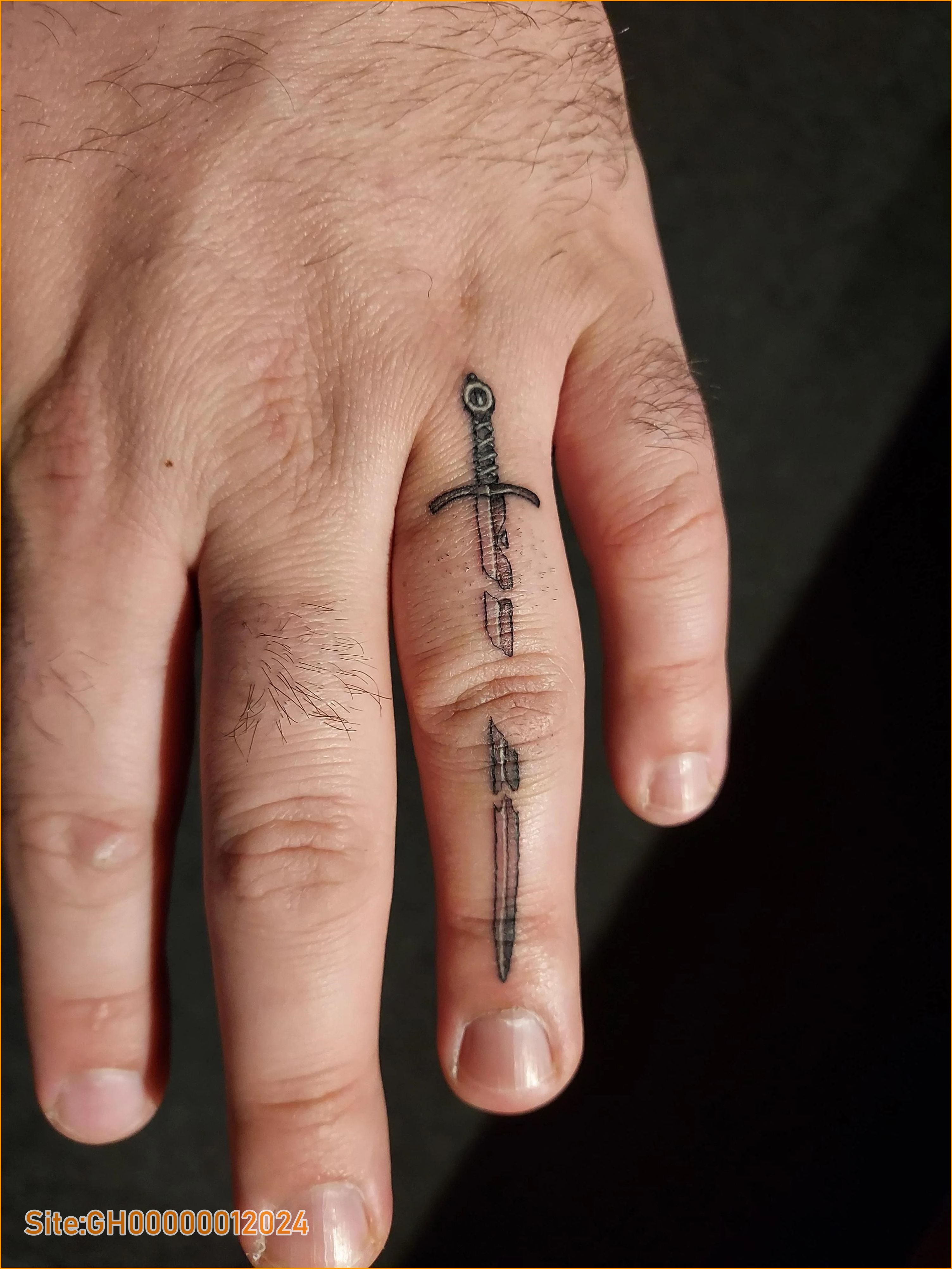 sword finger tattoo-1