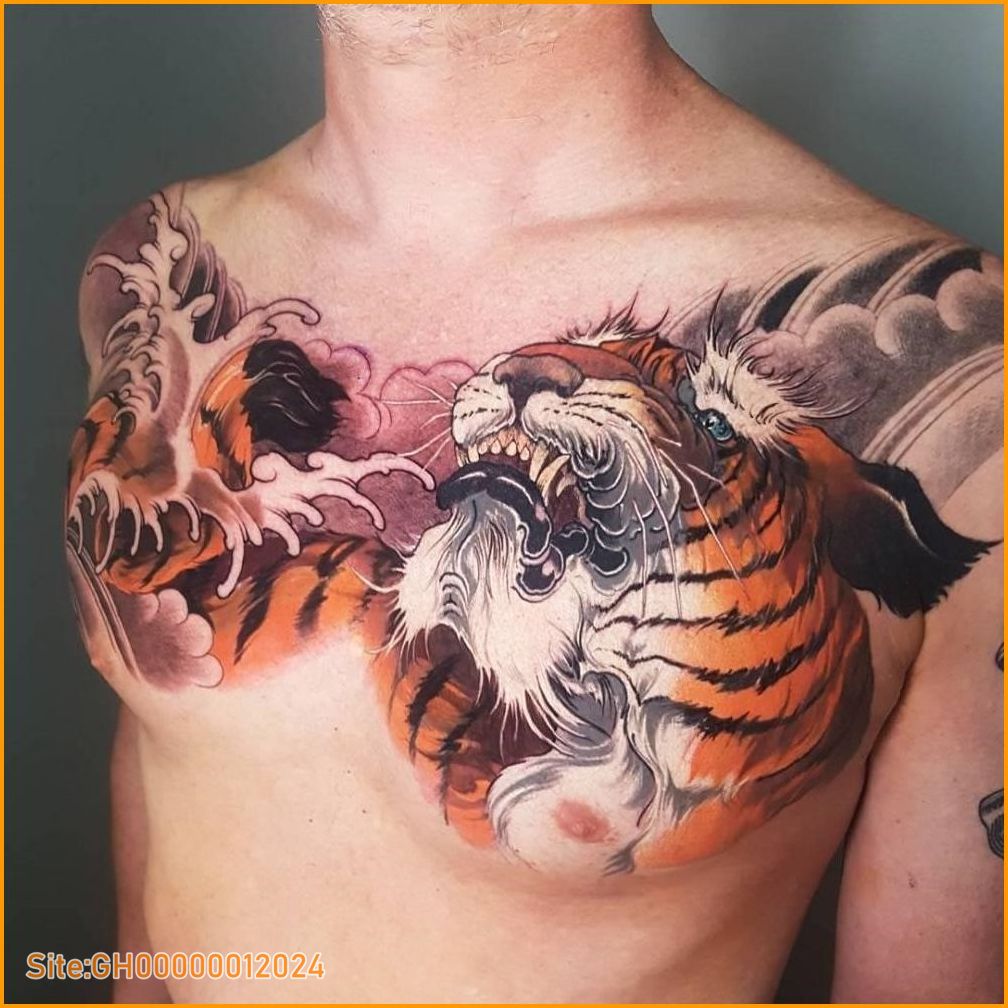 tattoo tiger chest-5