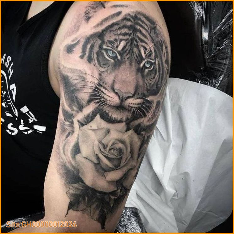 tiger rose tattoo-4