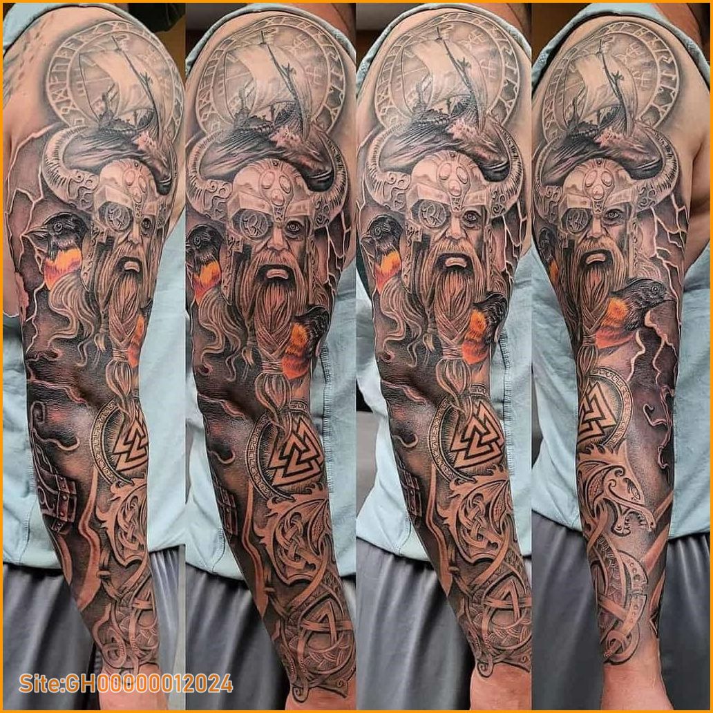 viking tattoo sleeve-2