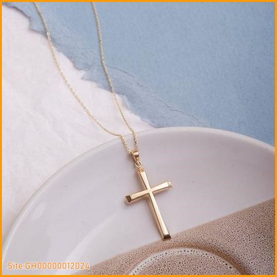 white gold cross necklace-3