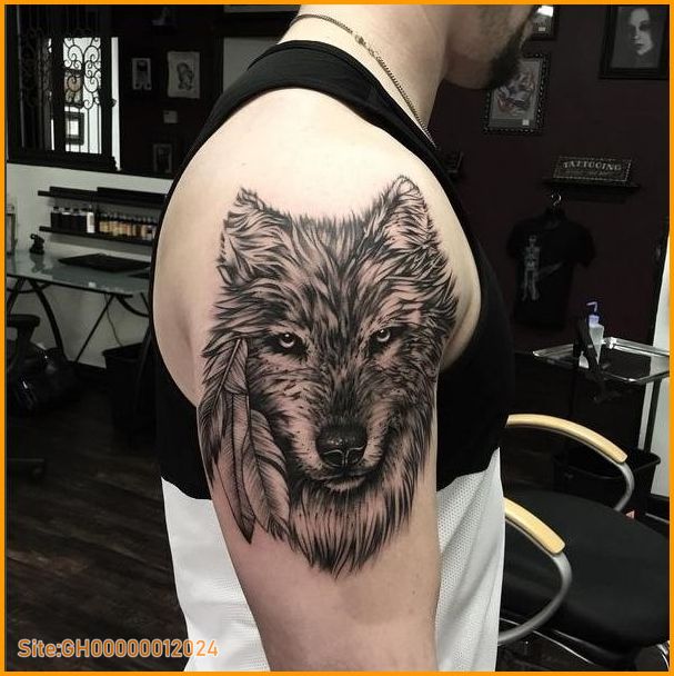 wolf shoulder tattoo-3